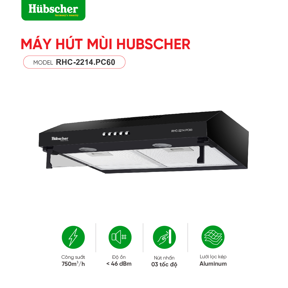 Máy hút mùi cổ điển Model: RHC-2214.PC60